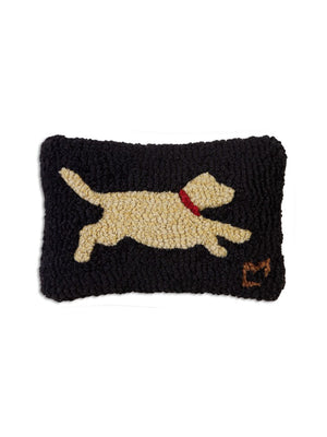  Running Yellow Lab Hooked Wool Pillow Weston Table 