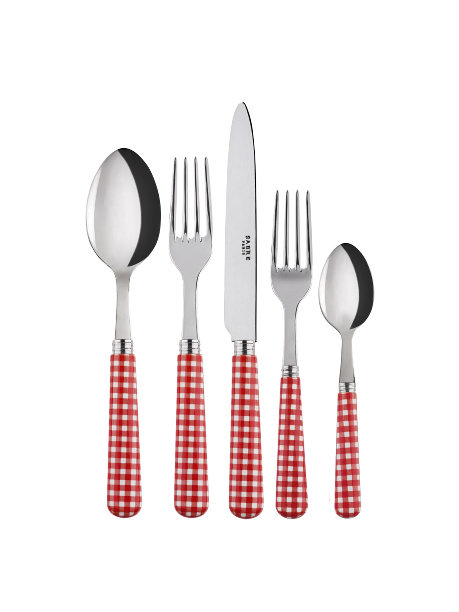 Sabre Paris Gingham Red 5 Piece Place Setting Weston Table