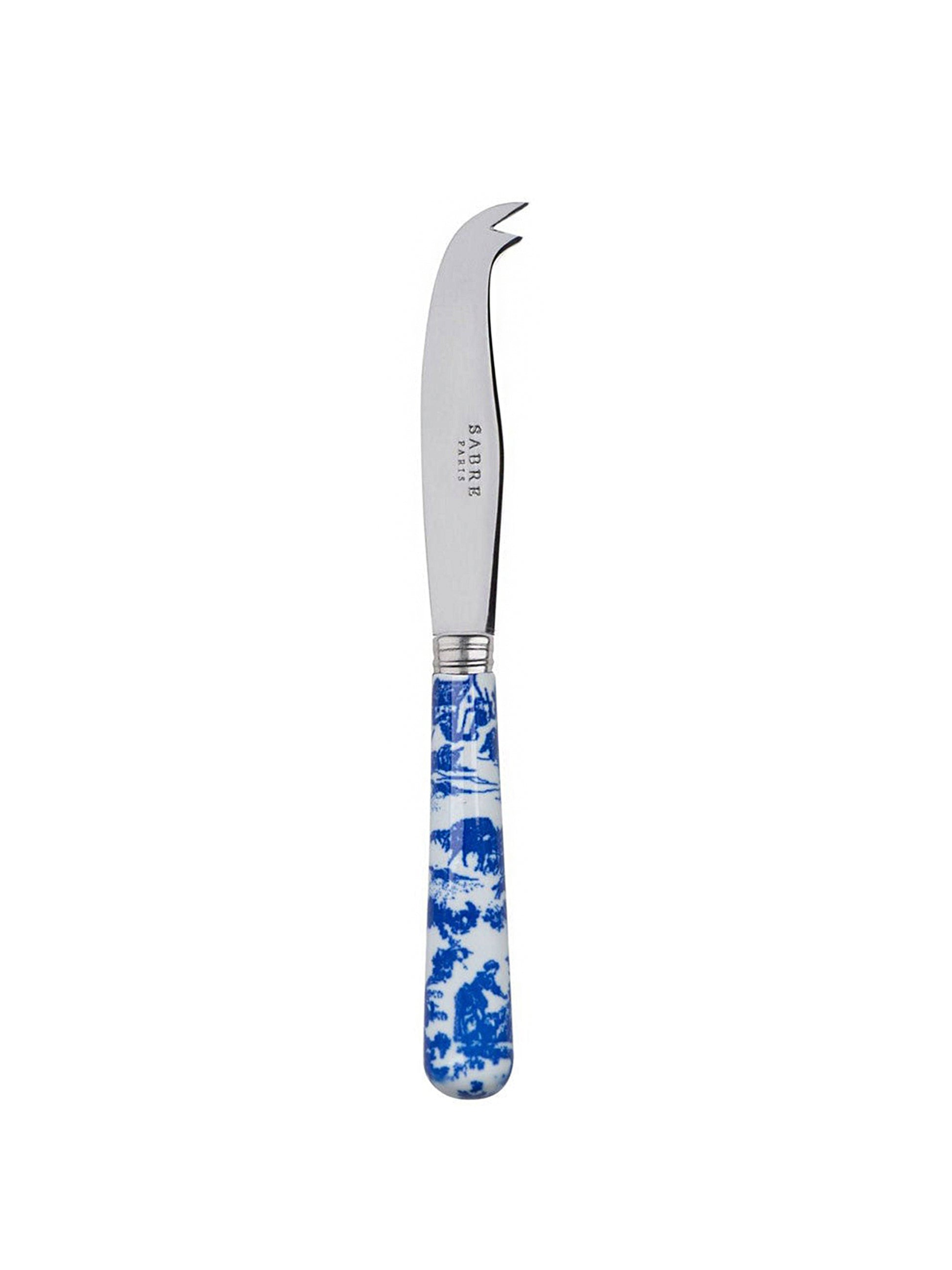 Sabre Paris Toile De Jouy Blue Small Cheese Knife Weston Table