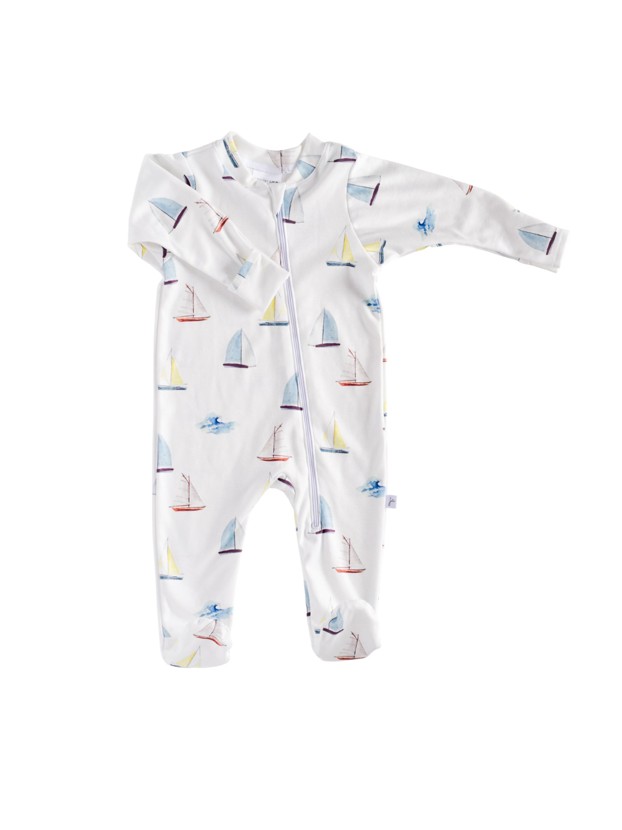 Sailboats Organic Footie Pajamas