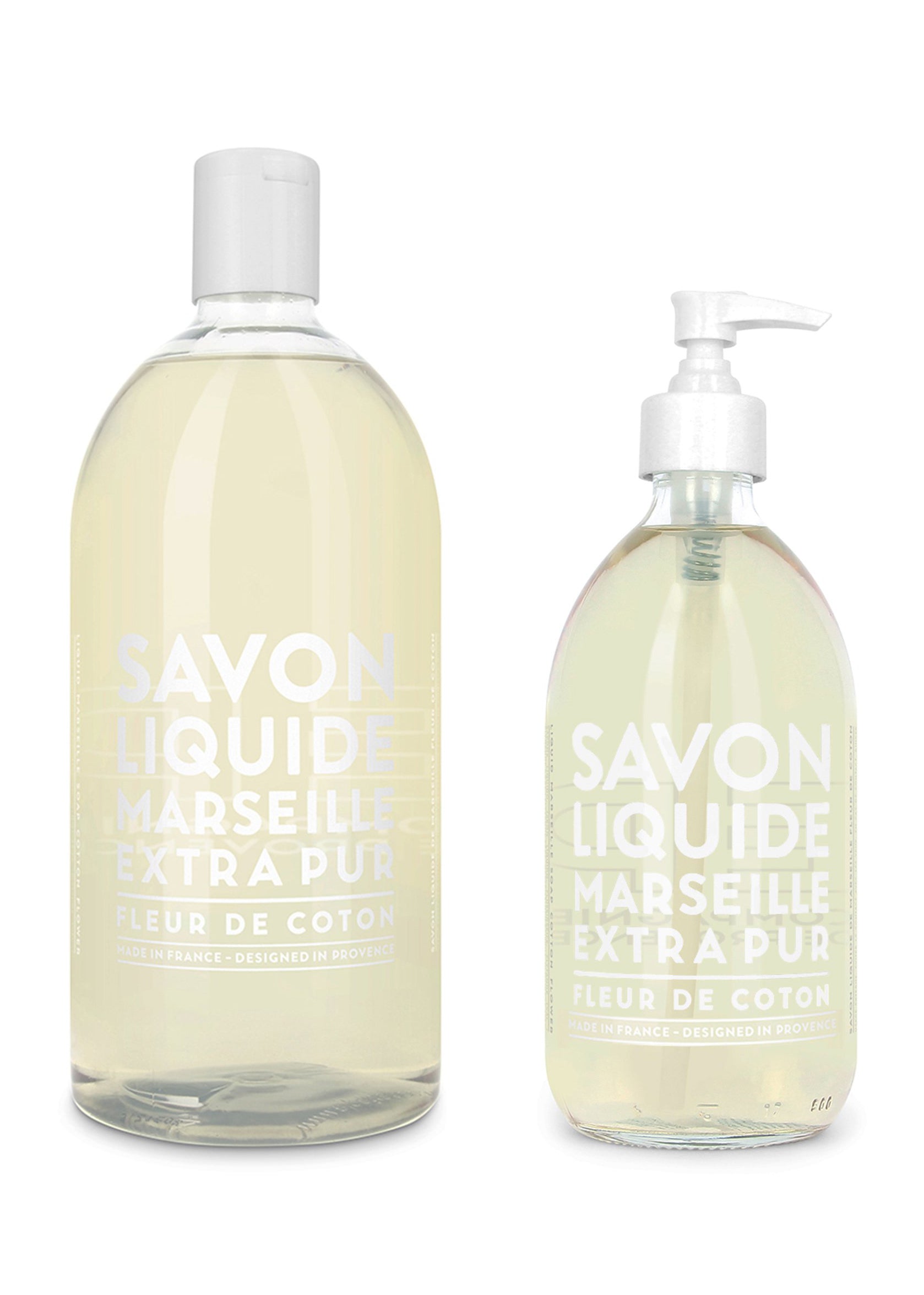 Savon de Marseille Extra Pur Cotton Flower Liquid Soap Set Weston Table