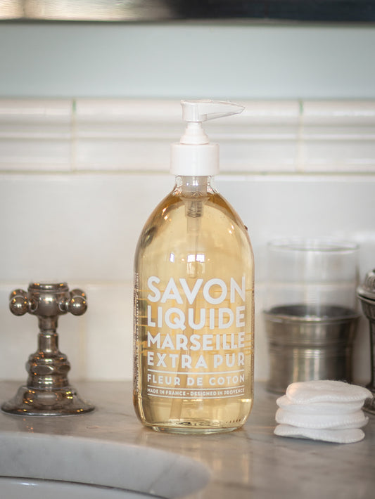 Savon de Marseille Extra Pur Cotton Flower Liquid Soap Weston Table