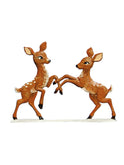 Wilhelm Schweizer Pewter Playful Fawns with Snow Weston Table