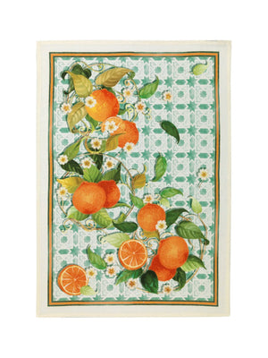  Sevilla Orange Linen Kitchen Towel Weston Table 