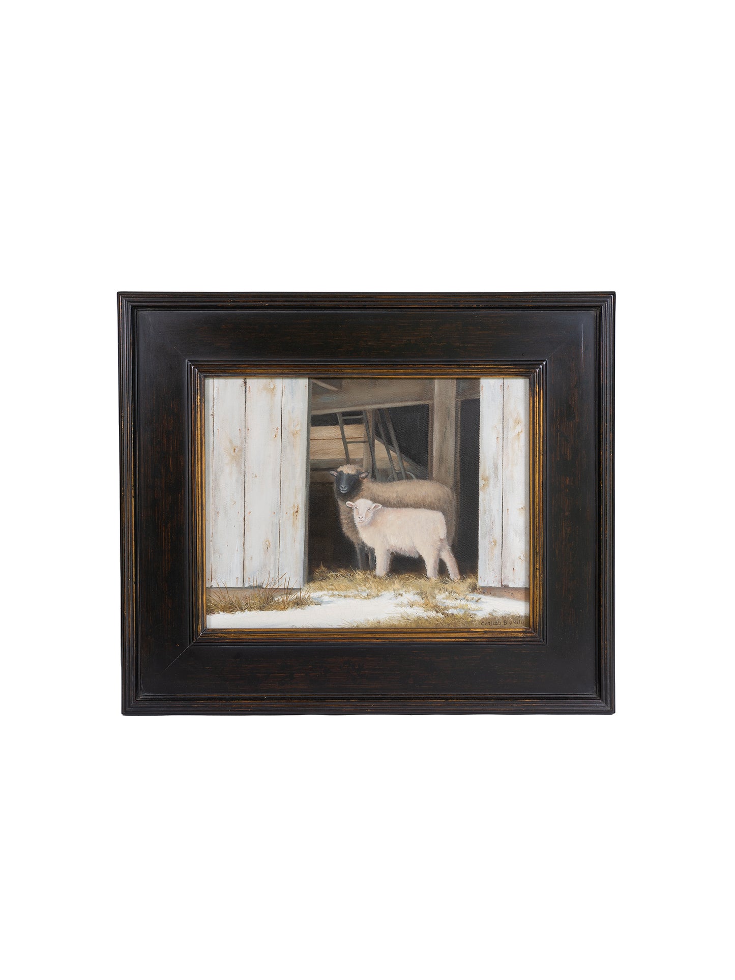Sheep Oil Painting Corliss Blakely Weston Table