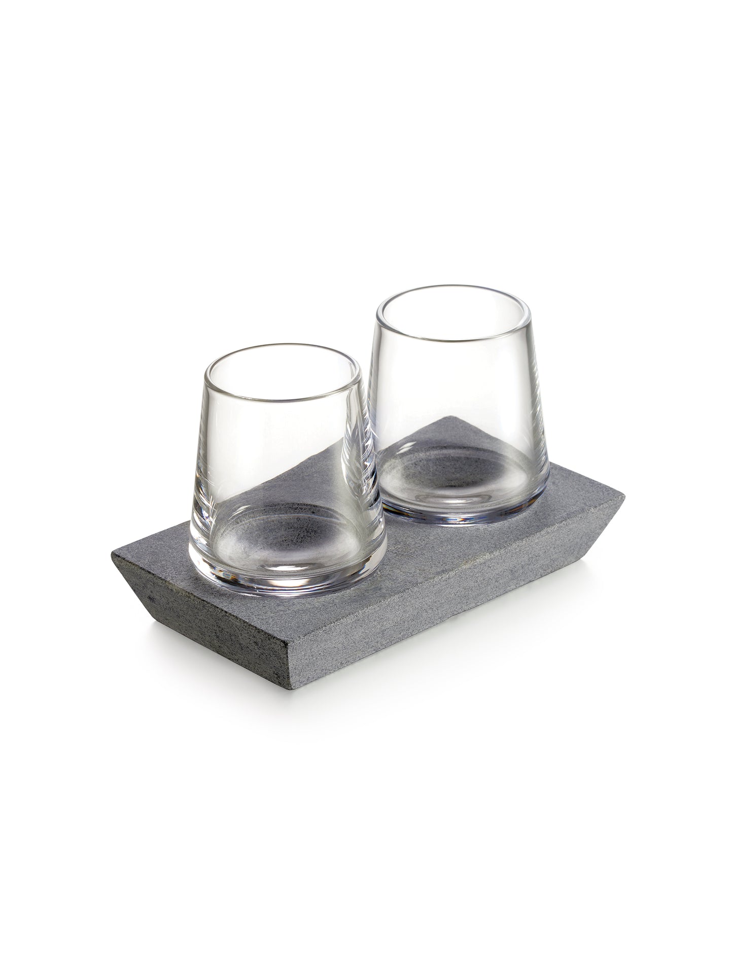 Simon Pearce Alpine Whiskey Glass Set with Soapstone Base Weston Table