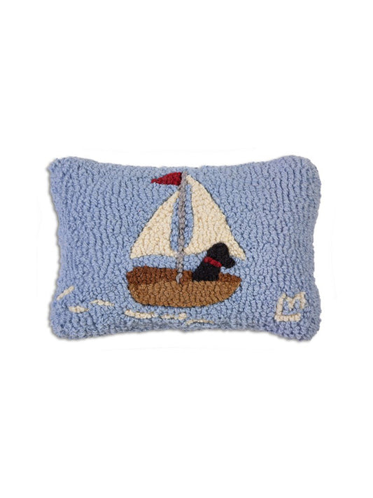 Skiff Sailing Lab Hooked Wool Pillow Weston Table