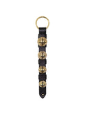 Sleigh Bells with Black Leather Straps Solid Brass Bells with Rivet Bottom Weston Table 