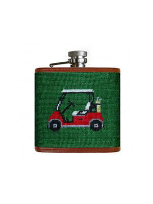  Smathers & Branson Needlepoint Flask Golf Cart Weston Table 