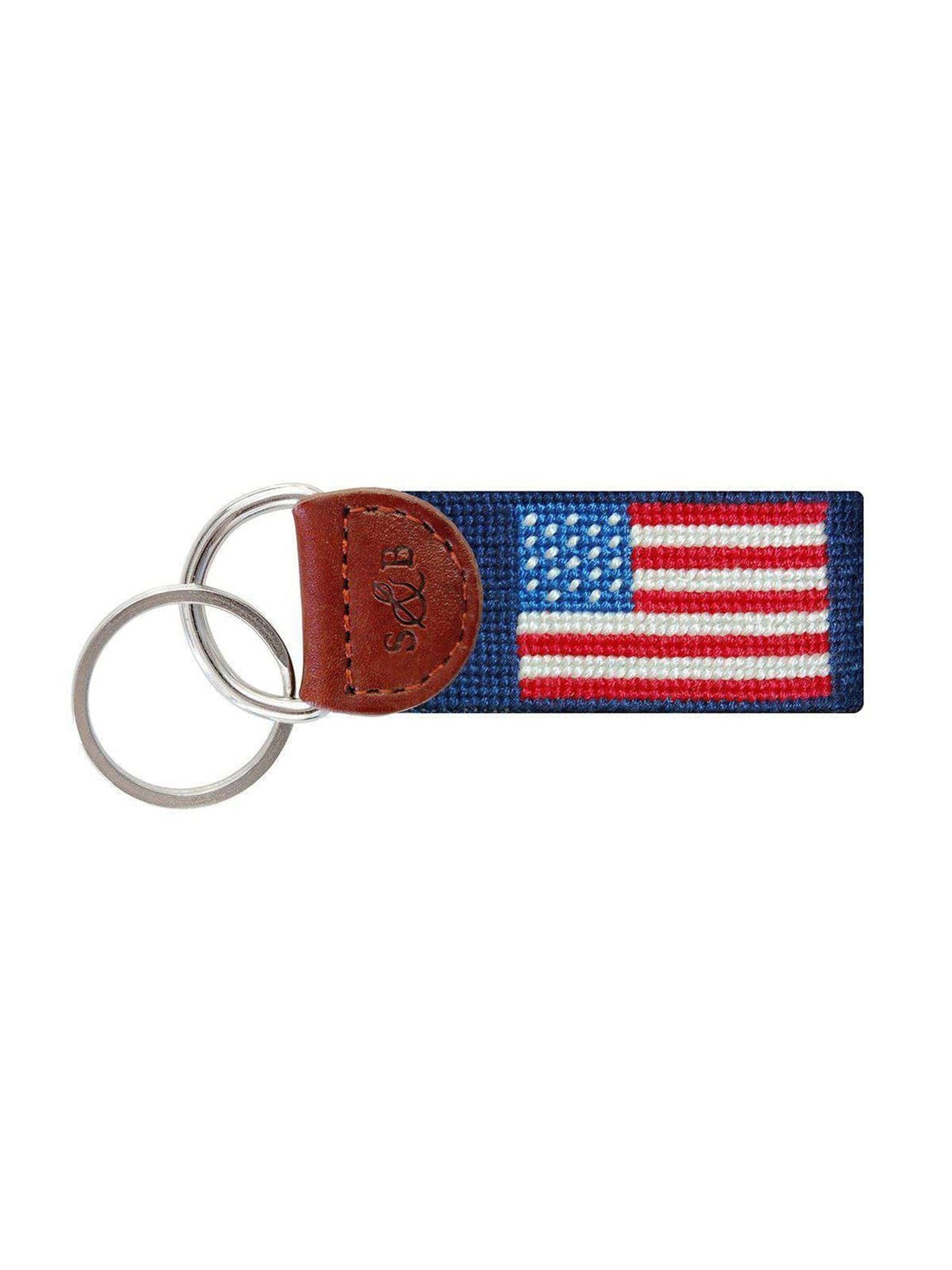 Smathers and Branson American Flag Needlepoint Key Fob Weston Table