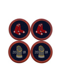 Smathers & Branson Boston Red Sox 2018 World Series Needlepoint Coasters Weston Table