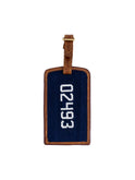Smathers & Branson Custom Zip Code Needlepoint Luggage Tag 02493 Weston Table