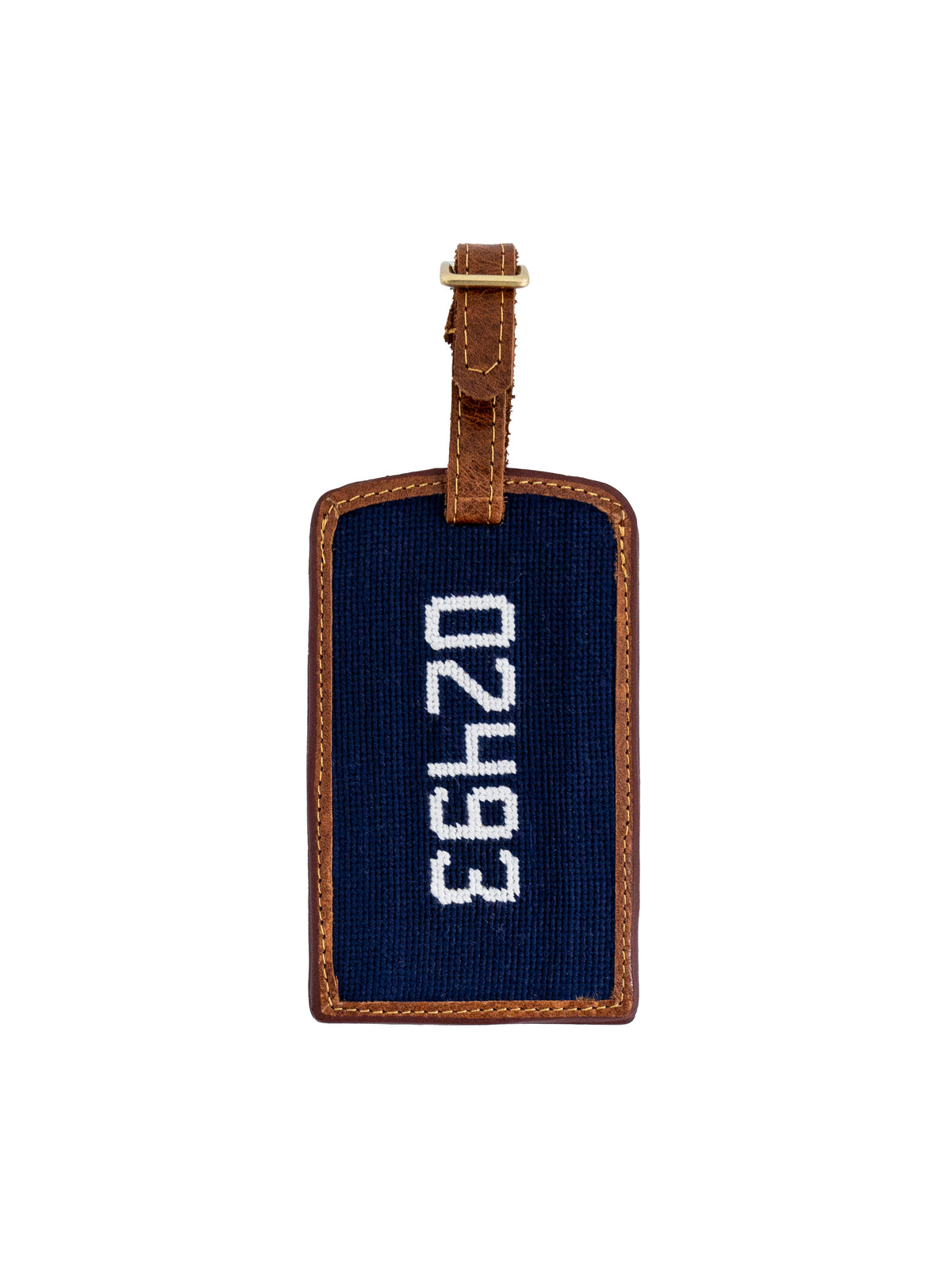Zip Code Tag Smathers & Branson Custom Zip Code Needlepoint Luggage Tag | Decor ...