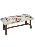 Snow Sports Hooked Wool Top Bench Weston Table