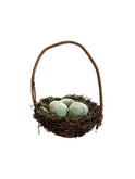 Spring Nest Basket with Handle and Velvet Eggs Weston Table