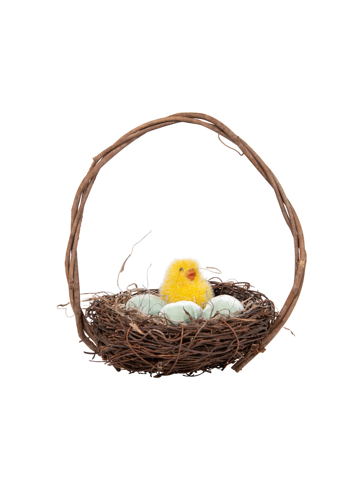 Spring Nest Basket with Velvet Eggs and Chick Weston Table 