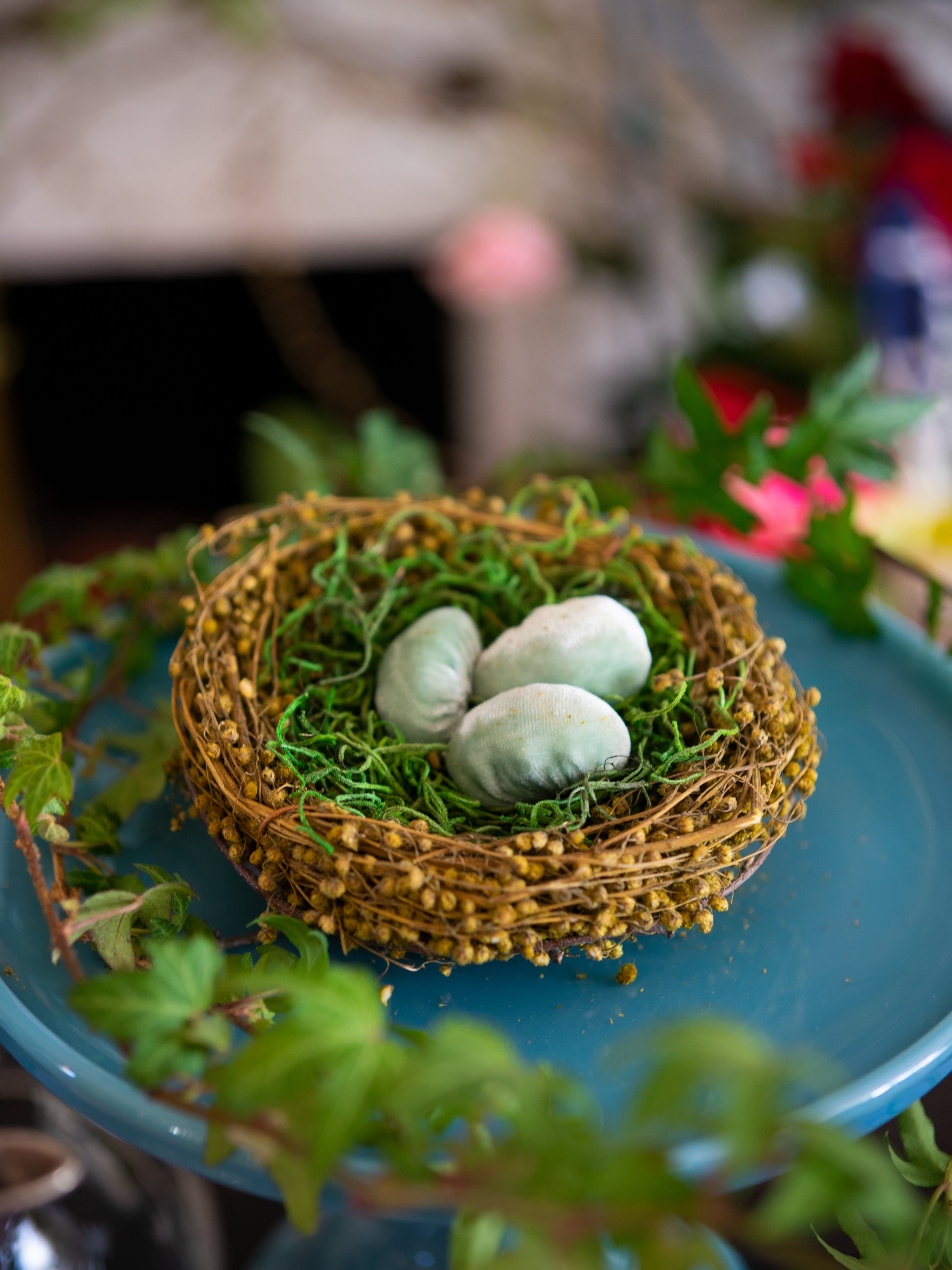 Spring Nest with Velvet Eggs Weston Table