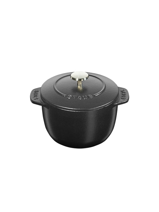 Staub Cast Iron Petite French Oven 1.5 Quart Black Matte Weston Table