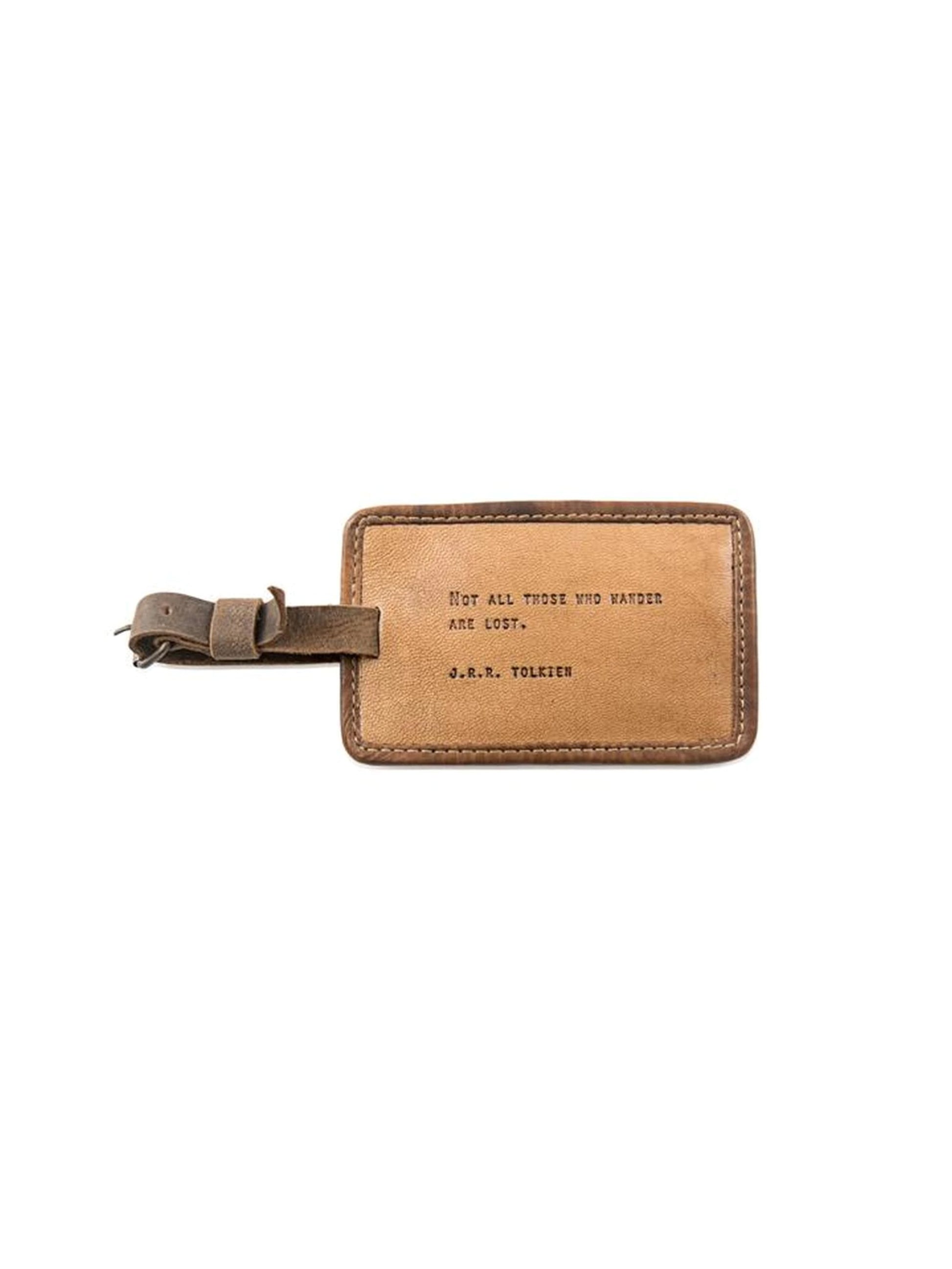 Sugarboo Leather Luggage Tag JRR Tolkein Weston Table