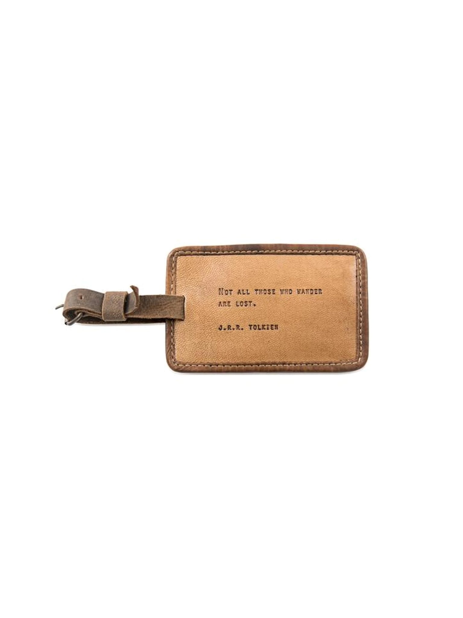 Sugarboo Leather Luggage Tag JRR Tolkein Weston Table