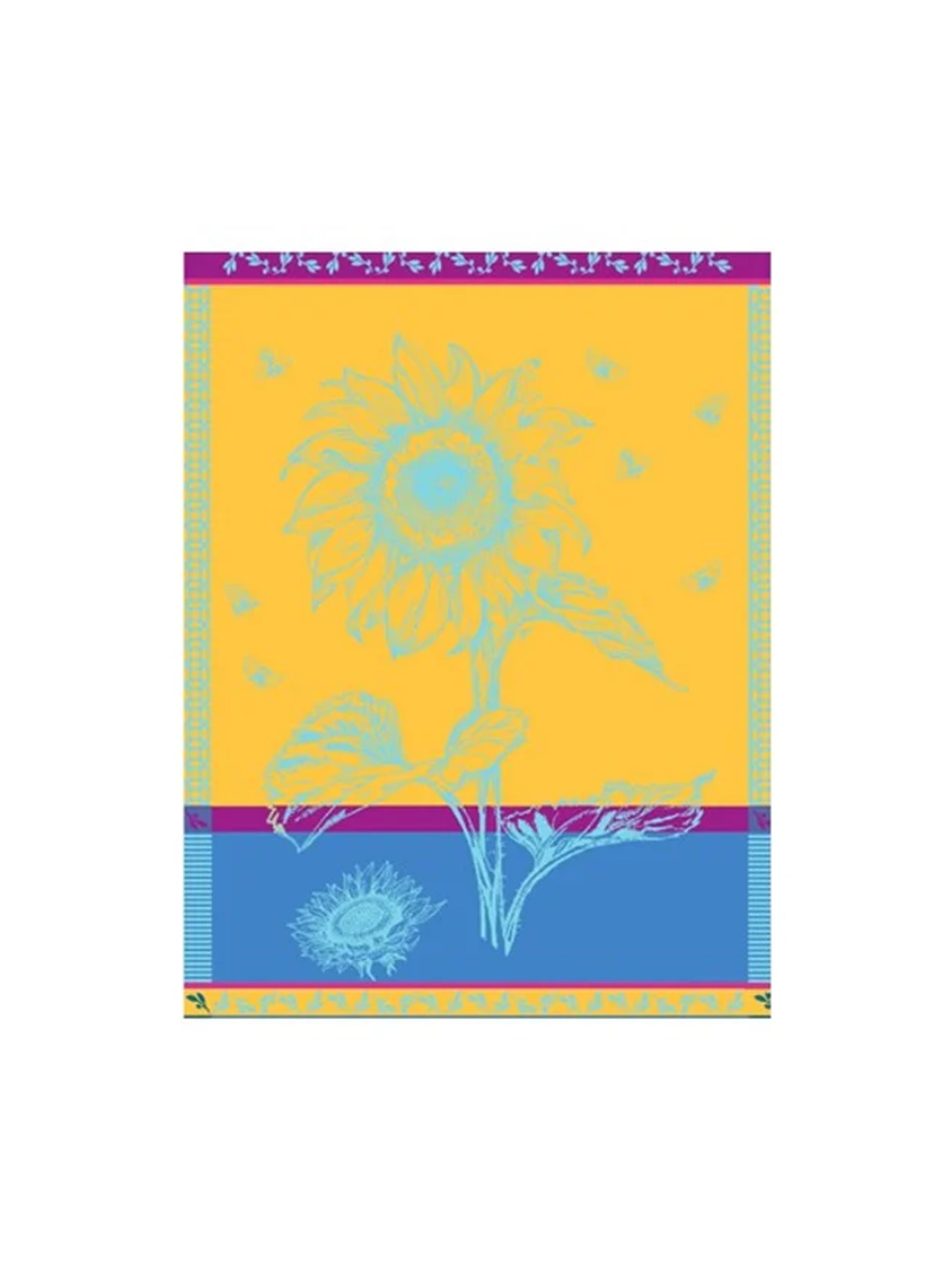 Sunflowers Kitchen Towel Turquoise Weston Table