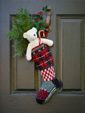 Tartan Wool Knit Christmas Stocking Weston Table