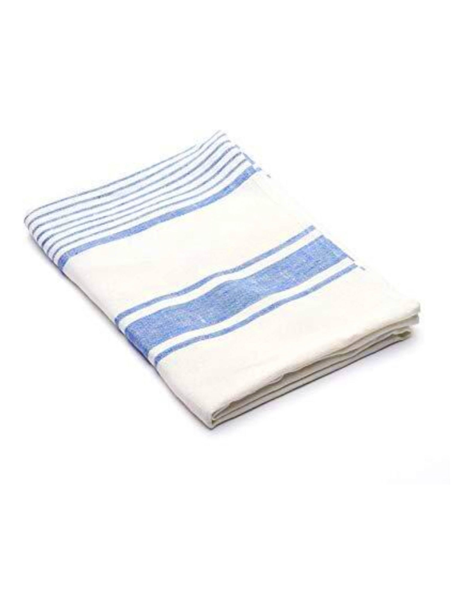 Tuscany Linen Collection White and Blue Stripe Weston Table