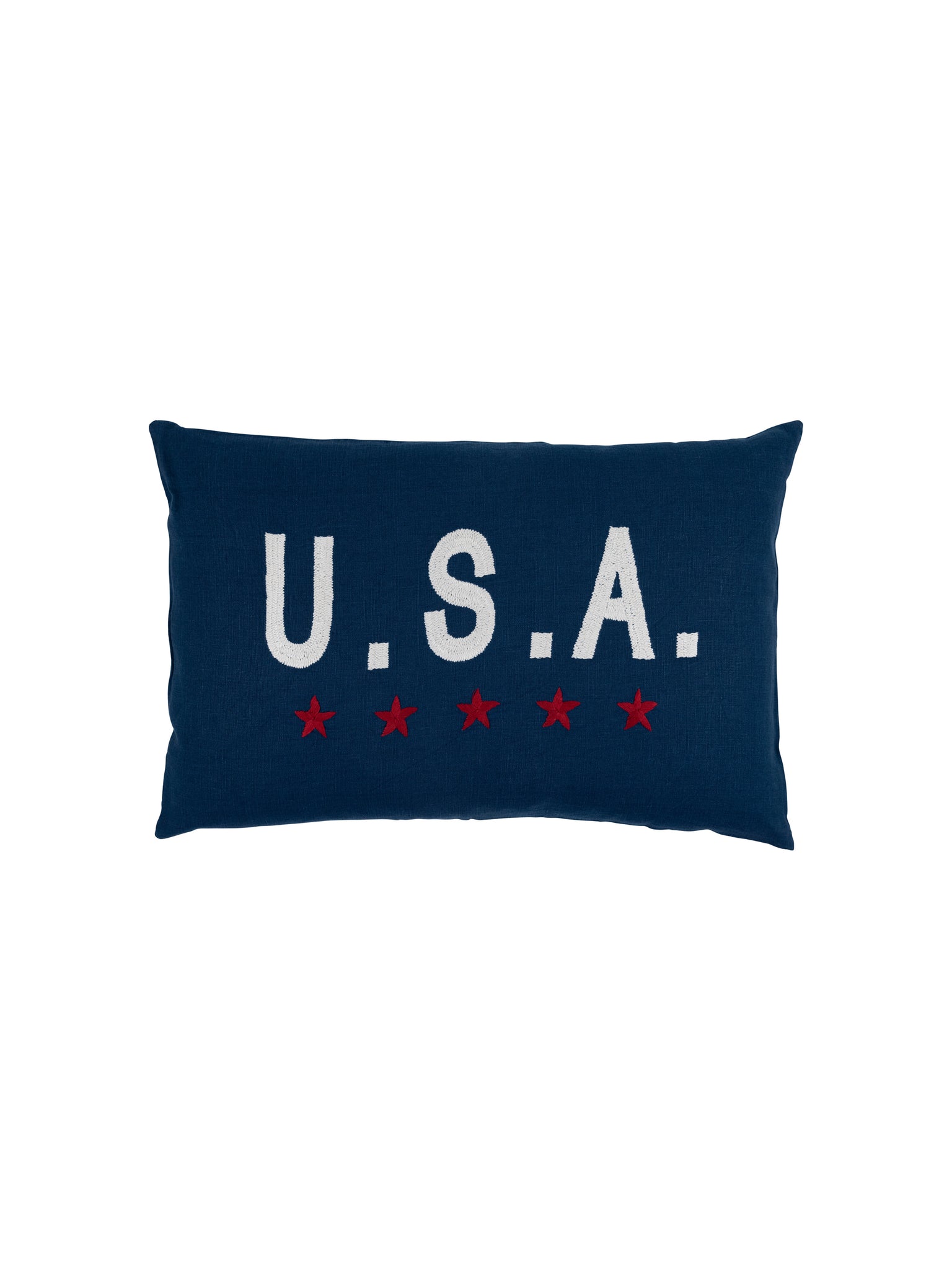 USA Navy Linen Throw Pillow Weston Table