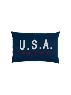  USA Navy Linen Throw Pillow Weston Table 