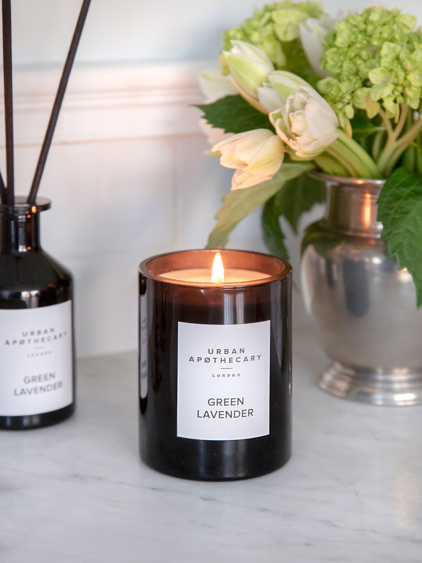 Urban Apothecary London Luxury Green Lavender Scented Candle Weston Table