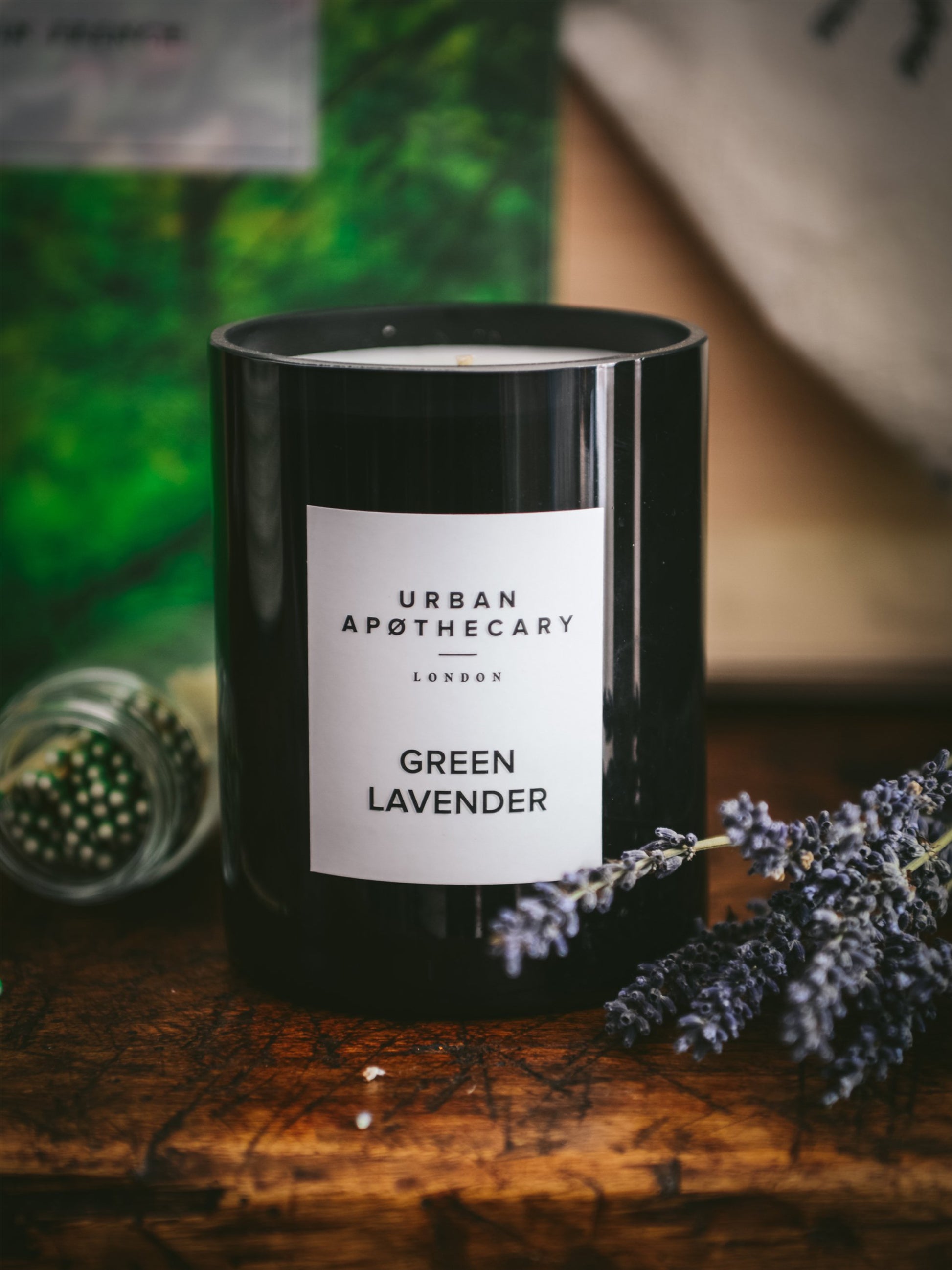 Urban Apothecary London Luxury Green Lavender Scented Candle Weston Table