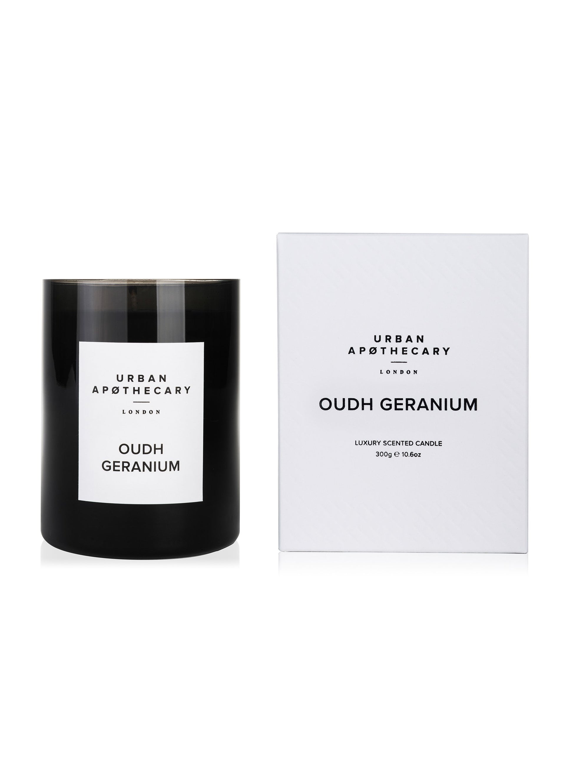 Urban Apothecary London Luxury Oud Geranium Scented Candle Weston Table