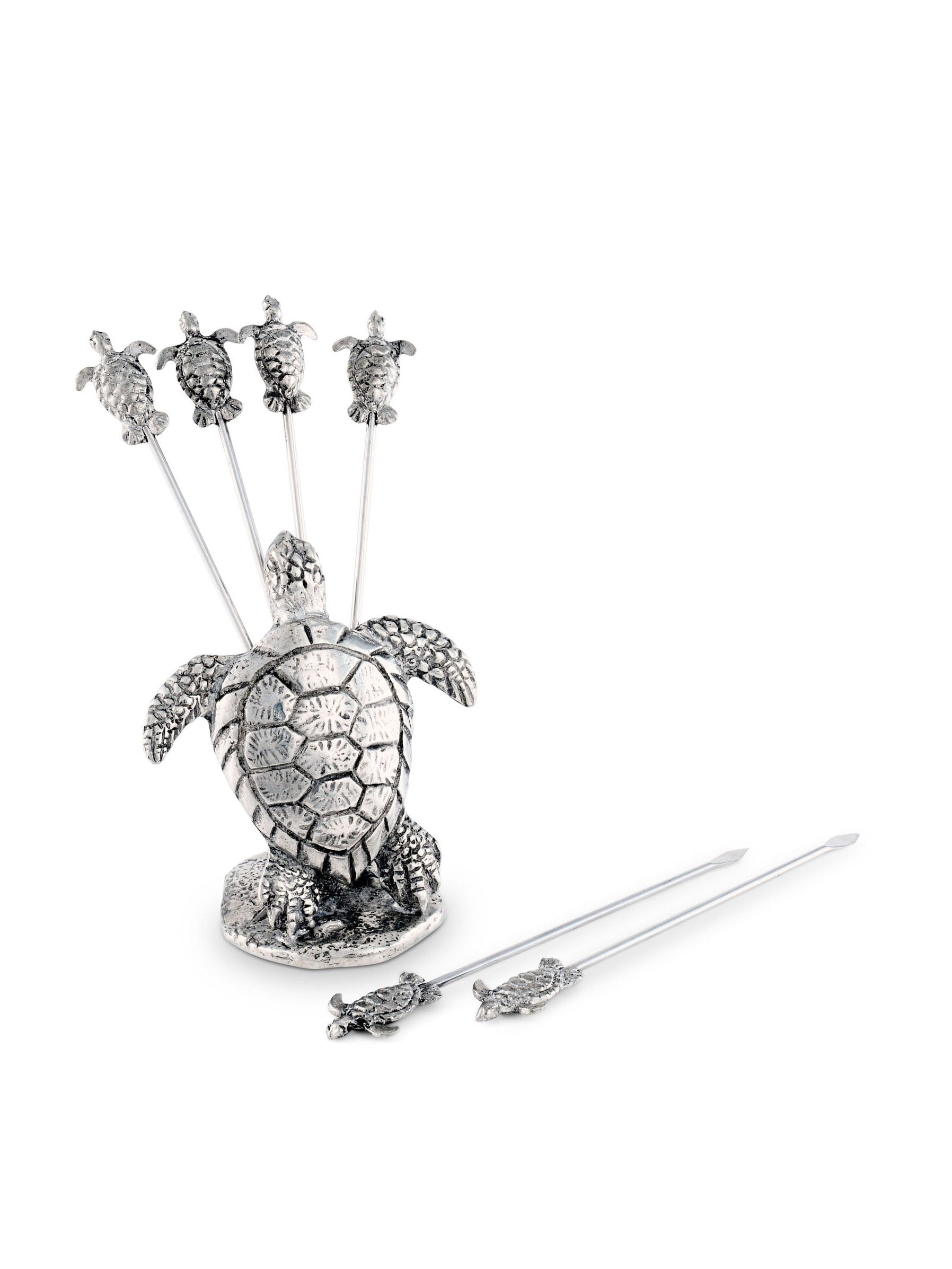 Vagabond House Pewter Turtle Cheese Picks Weston Table