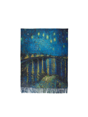  Van Gogh Cashmere and Cotton Throw Starry Night Over the Rhone Weston Table 