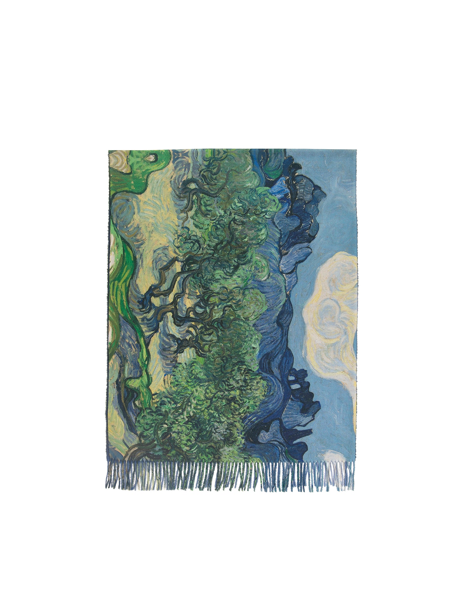 Van Gogh Cashmere and Cotton Throw The Olive Trees Weston Table
