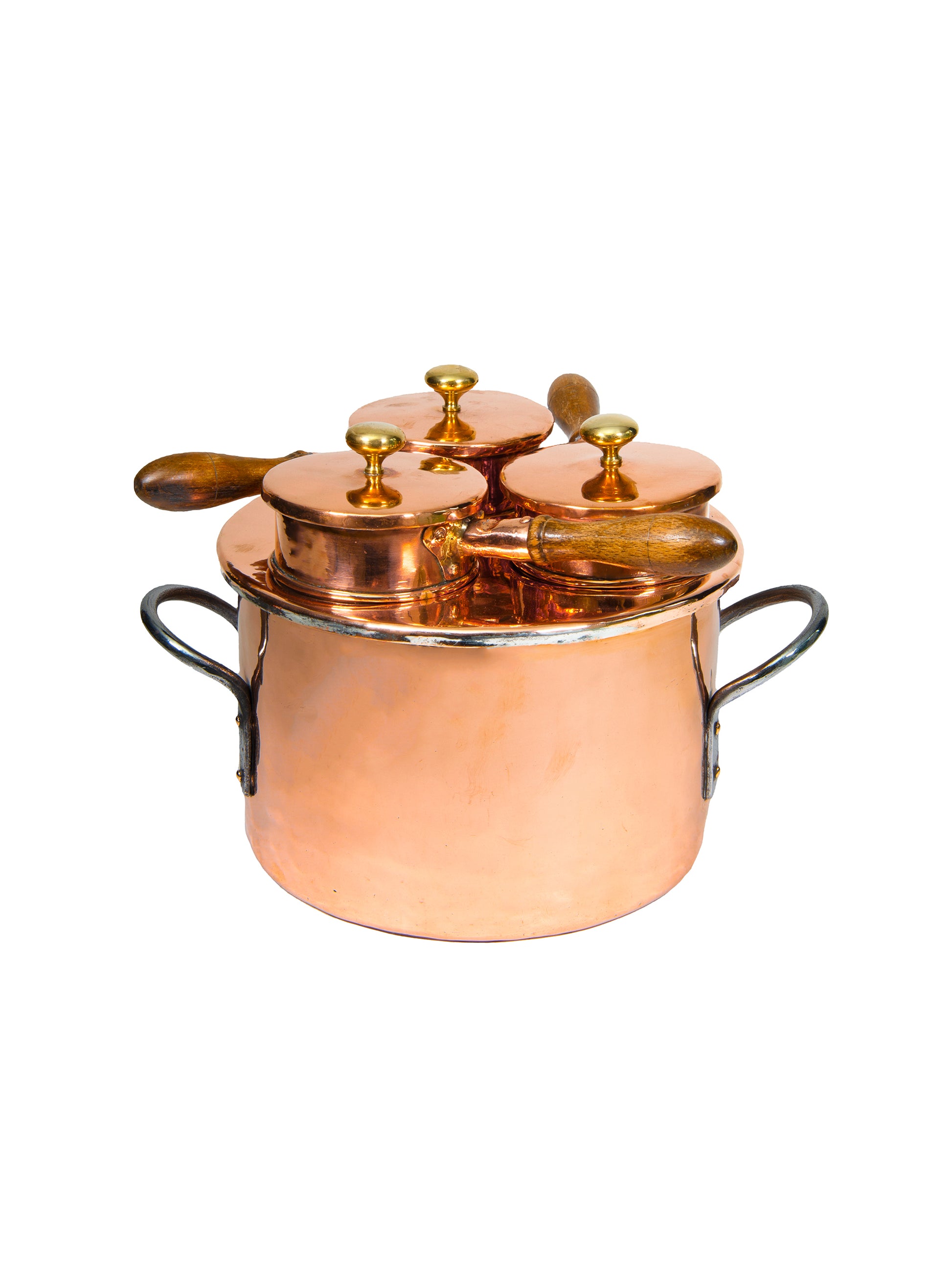 Vintage 1860s French Copper Bain Marie Set Weston Table