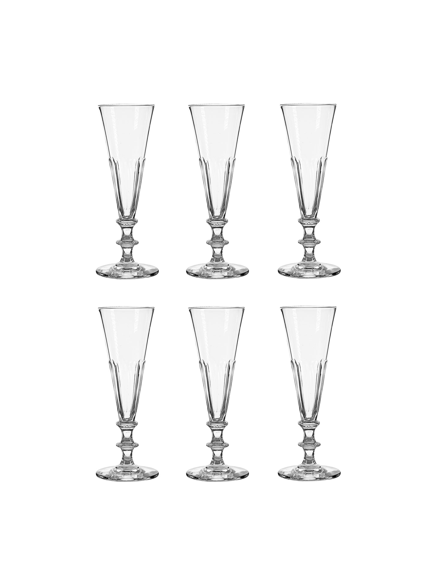 Vintage 1880s French Crystal Champagne Flutes Weston Table