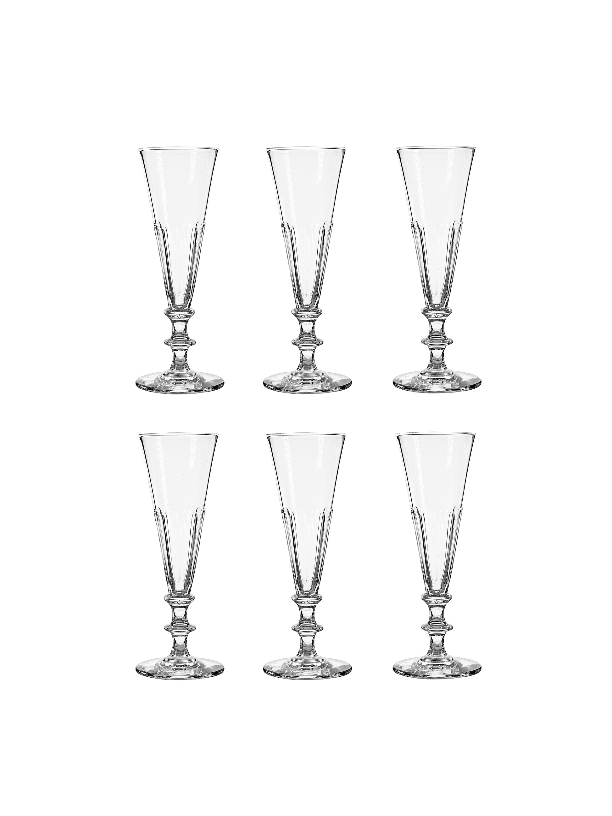 Vintage 1880s French Crystal Champagne Flutes Weston Table