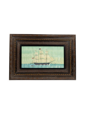  Vintage 1880s Whaling Ship Night and Day Pastel Weston Table 