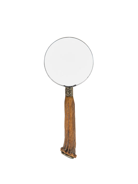Vintage 1890s English Antler Magnifying Glass Weston Table