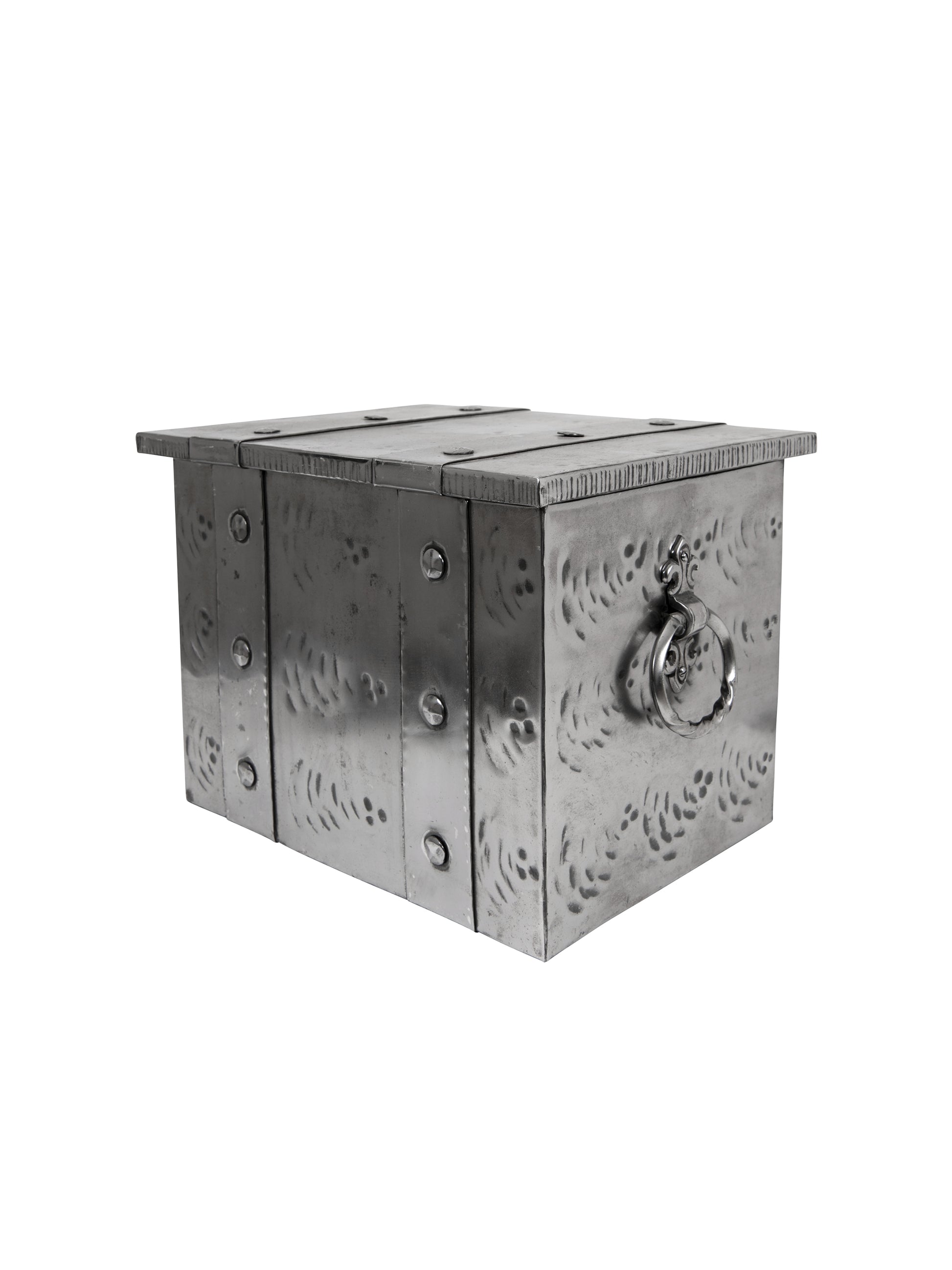 Vintage 1900 French Nickel Apartment Coal Box Weston Table