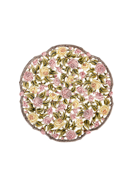 Vintage 1900s Josef Steidl Znaim Rose Platter Weston Table
