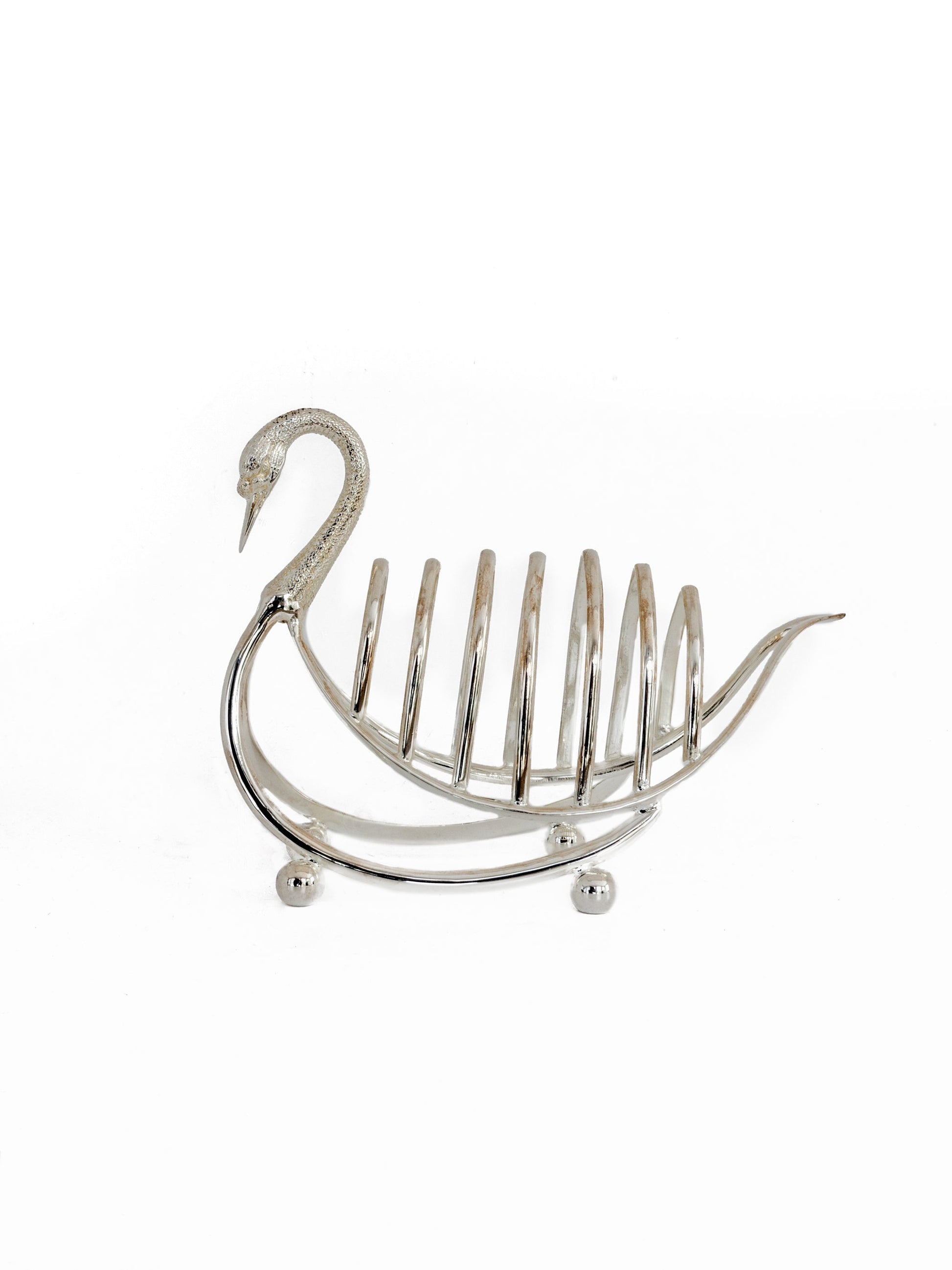 Vintage 1906 Silver Plated Swan Toast Rack Weston Table