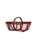 Vintage 1910 French Red Painted Wire Oyster Basket Weston Table