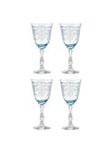 Vintage 1930s Fostoria Blue Navarre Wine Glasses set of 4 Weston Table