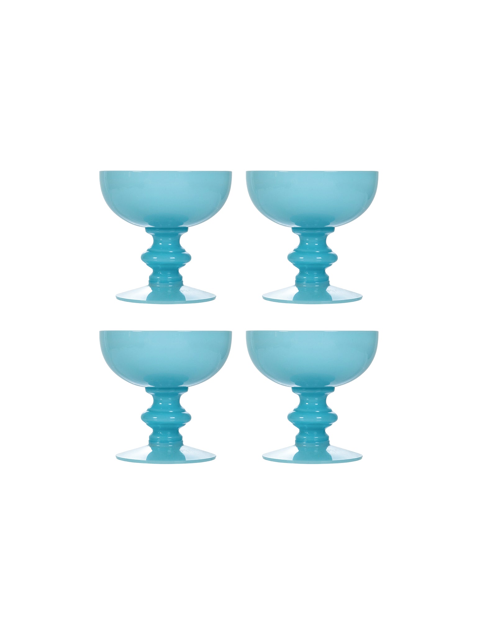 Vintage 1930s Portieux Vallerysthal Opaline Coupes Set of 4 Weston Table