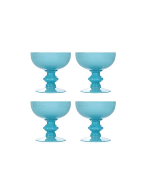  Vintage 1930s Portieux Vallerysthal Opaline Coupes Set of 4 Weston Table 
