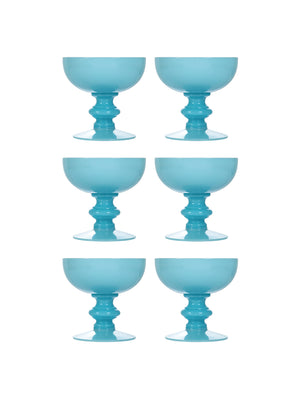  Vintage 1939s Portieux Vallerysthal Opaline Coupes Set of 6 Weston Table 