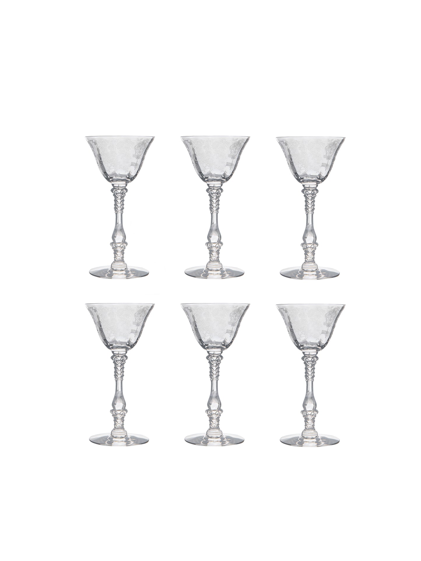 Shop the Vintage 1940s Grapes & Vine Etched Footed Collins Glasses at  Weston Table