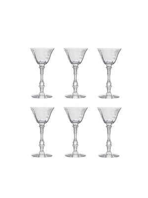  Vintage 1940s Rose Point Cambridge Sherry Glasses Set of 6 Weston Table 